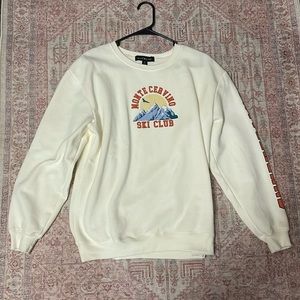 MonteCerVino Ski Club Crew Neck Cream Color Sweater size Medium